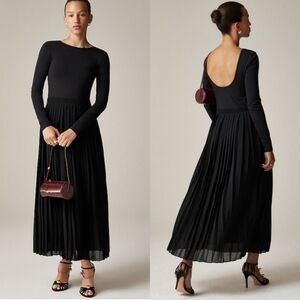 New J. Crew Ballet Dress Scoop Back Pleated A Line Skirt Maxi Dress